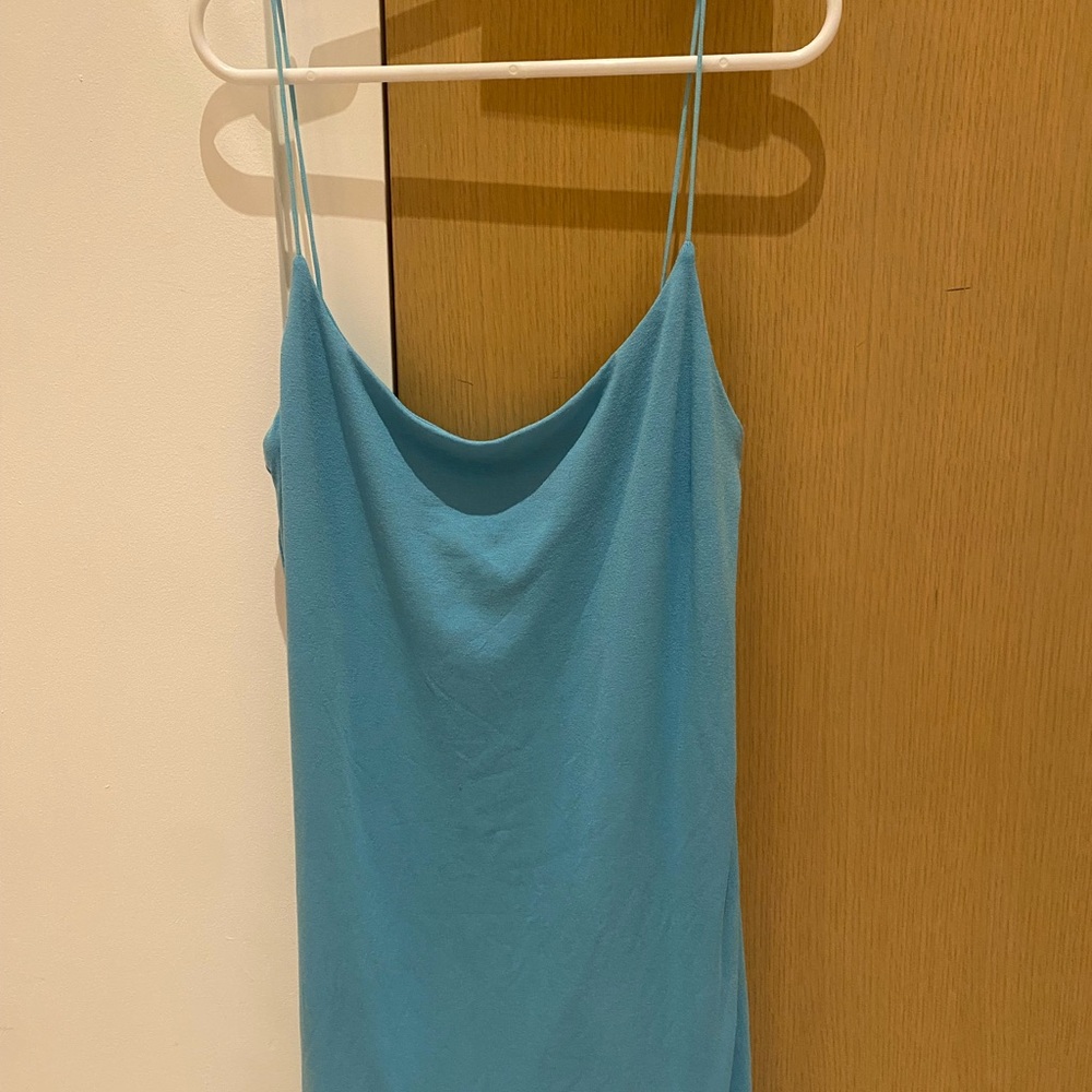 wilfred free bodycon blue mini dress